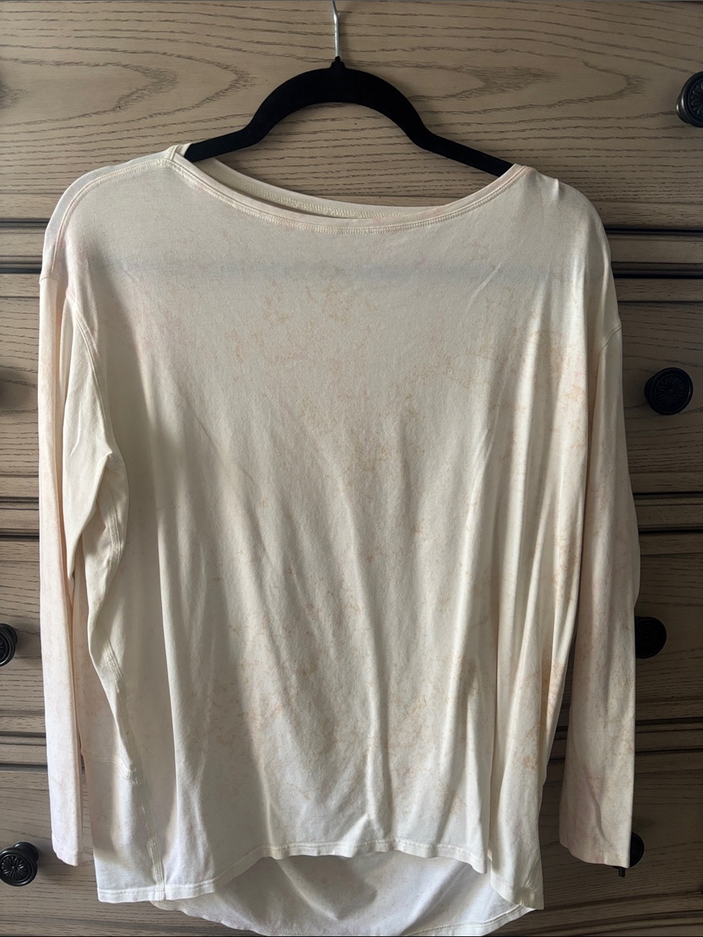 Lululemon back in action Long-Sleeve Crewneck Shirt in Light Cream pink accents